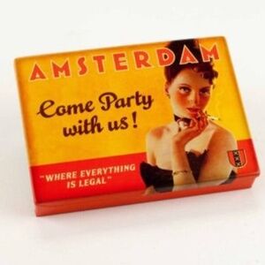 BLUE Q: Rare AMSTERDAM Collectible Pocket Tin Box - Discontinued